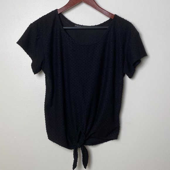 Kim & Cami black tshirt tie front size M - Picture 1 of 3